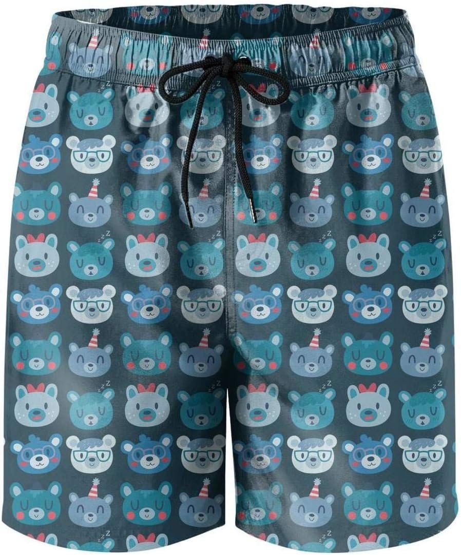 rtyil Multicolored Bears Man's Swim Trunks Surfing Swimsuits Quick Dry Board Short