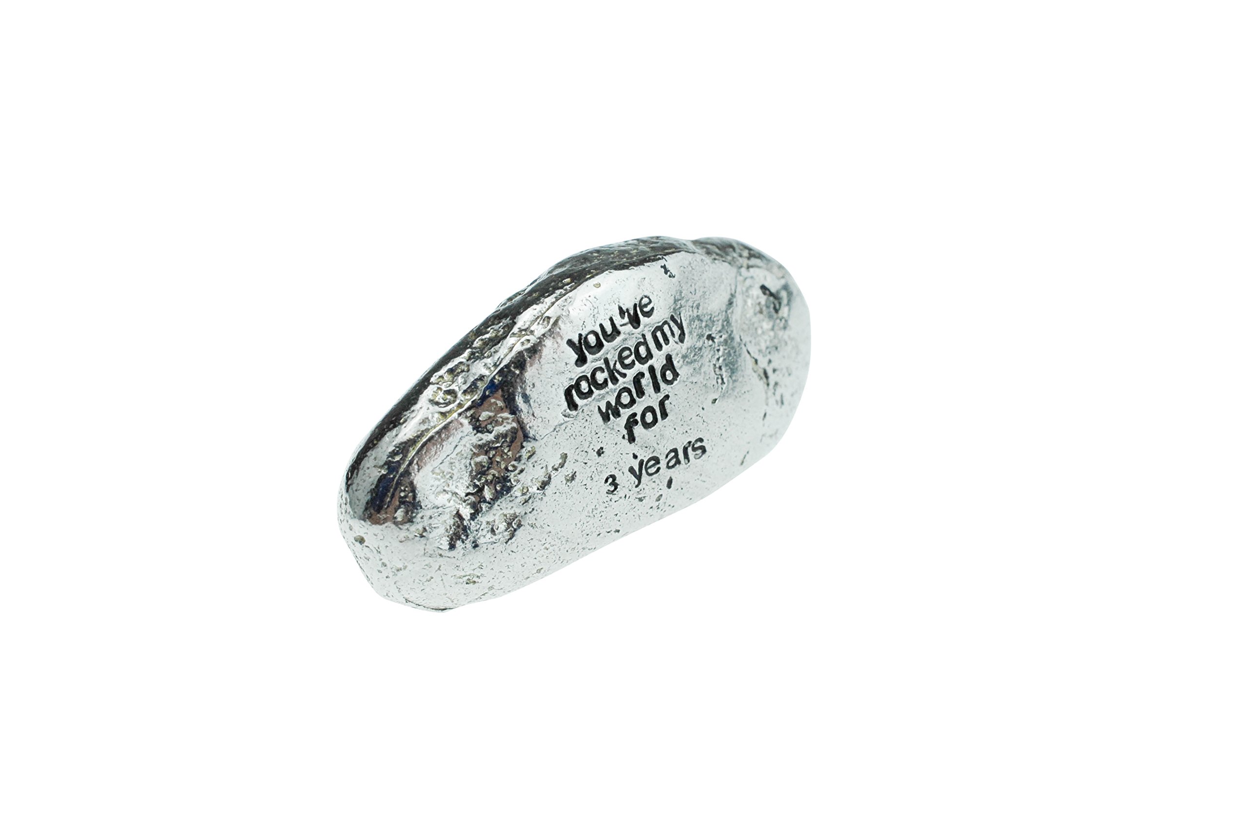 Pirantin 3 Year, You've Rocked My World For 3 Years - Solid Metal Heavy Casted Rock