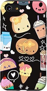 iPhone SE (2020) / 7 / 8 Kawaii Food Phone Case Cute Gifts for Girls in Black Case