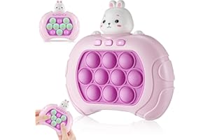 Ideashop Pop Fidget Game for Kids Adult, Handheld Quick Push Bubble Toy Pop It Pro Light Up Game, 4 Modes, More Challenging Travel Portable Puzzle Game Machine, for Kids Birthday Gift (Rabbit)