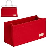 KESOIL Bag Organizer Insert for LV OnTheGo GM, Felt Anti-Sag | fits LV OnTheGo GM, prevents sagging, handbag storage, felt liner, zipper pocket, lightweight, red, XL