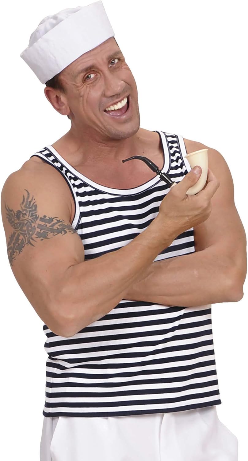 xL Striped Sailor Shirt Costume Extra Large for Sea Navy Fancy Dress, Multi-coloured - Image 5