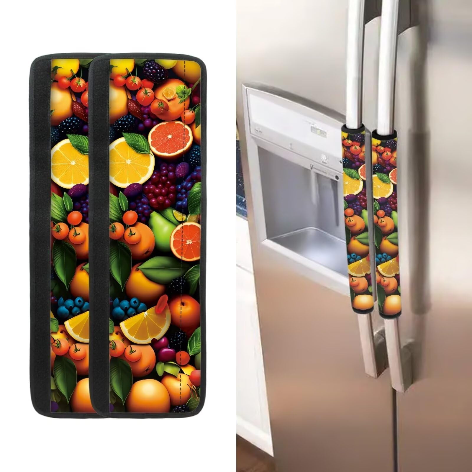 ASQVTIFE Refrigerator Door Handle Cover Fresh Fruit