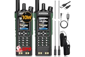 BAOFENG Radio UV32 Ham Radio Handheld 10W Rechargeable Walkie Talkies Long Range UV-32 Two Way Radio NOAA Weather Radio with GPS,Copy Frequency APP Programming 2500mAh Battery USB-C Charging (2P ack)