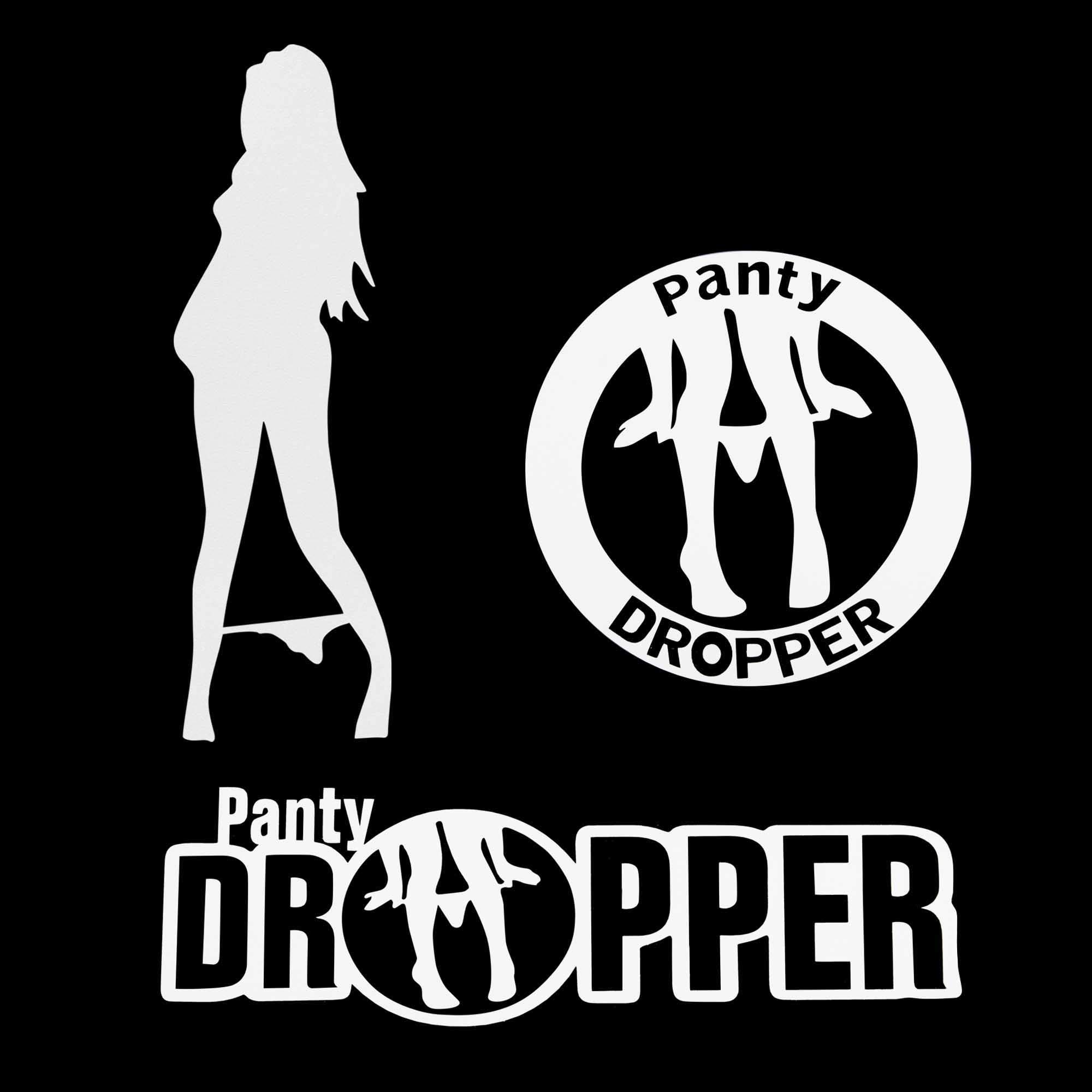 TOMALL 3pcs 7" Panty Dropper Decal Reflective Panty Dropper Sexy Girl Stickers Funny Joking Car Stickers for Car Bumper Window Laptop (White)