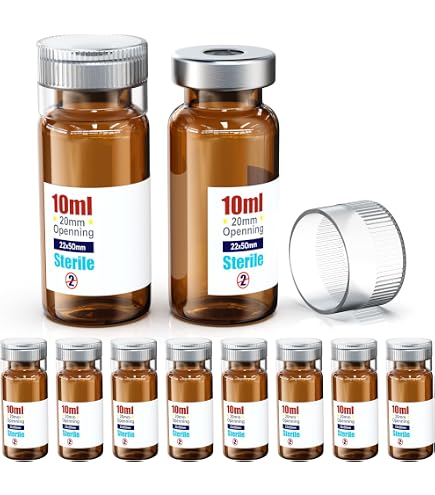 ZHANXUBIO Sterile Leere Glasampullen Mit Injektionsanschluss – Braun, 10 Ml, 10 Stück, Einzeln Verpackt