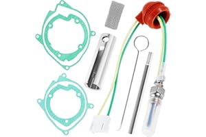 Abizarch 9 Pcs Glow Plug Repair Kit, 8pcs Diesel Parking Heaters 12V 2KW 5KW 8KW Glow Plug Ceramic Heater Repair Parts Glow Ignition Plug Kit Heater Accessories for Car Truck Boat(9pcs,Silver)