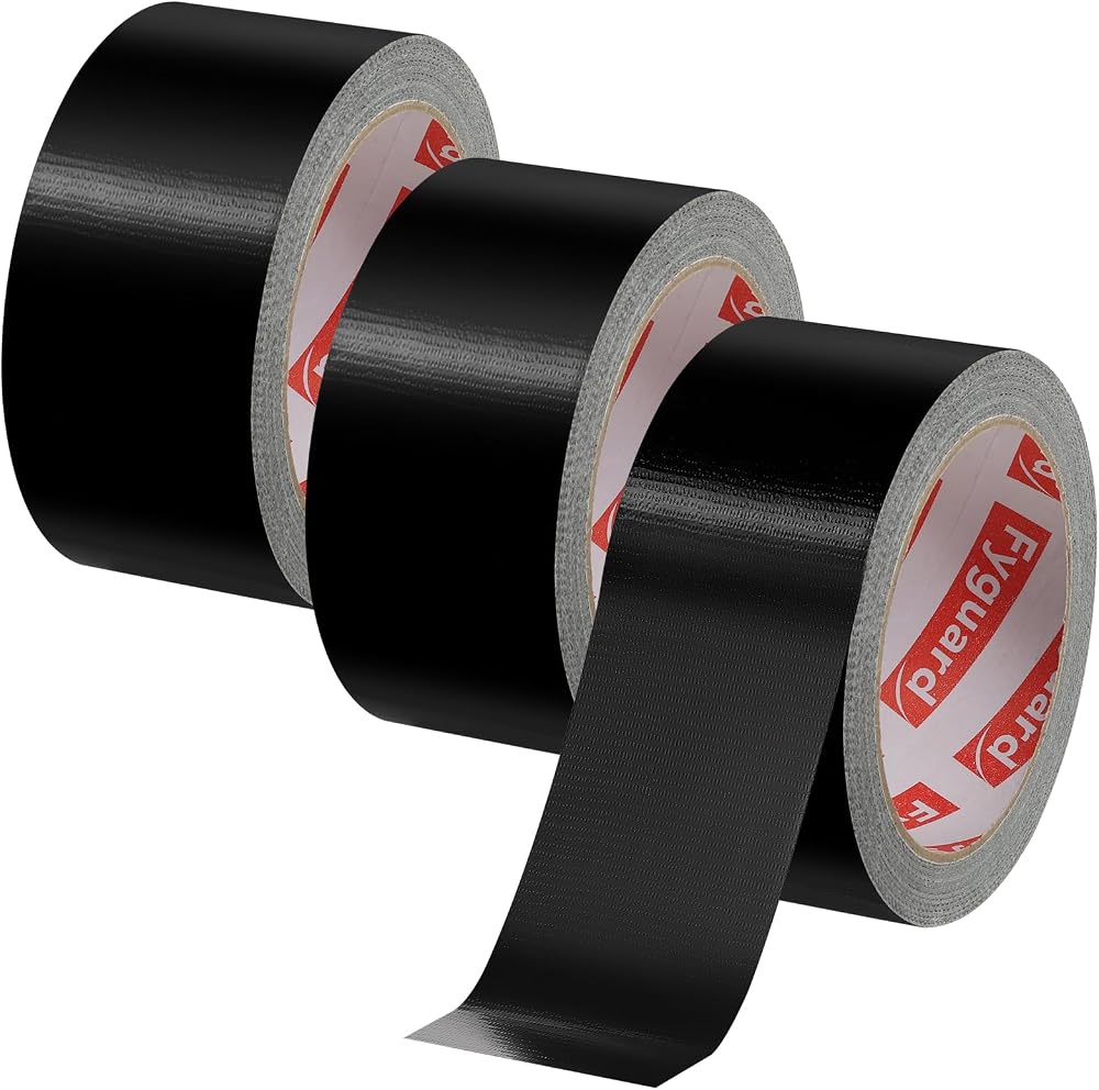 Fyguard Duct Tape 48mm x 18m Pack of 3 Black Waterproof Hand Tearable