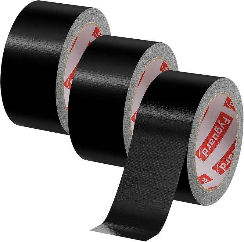 Fyguard Duct Tape 48mm x 18m Pack of 3 Black Waterproof Hand Tearable