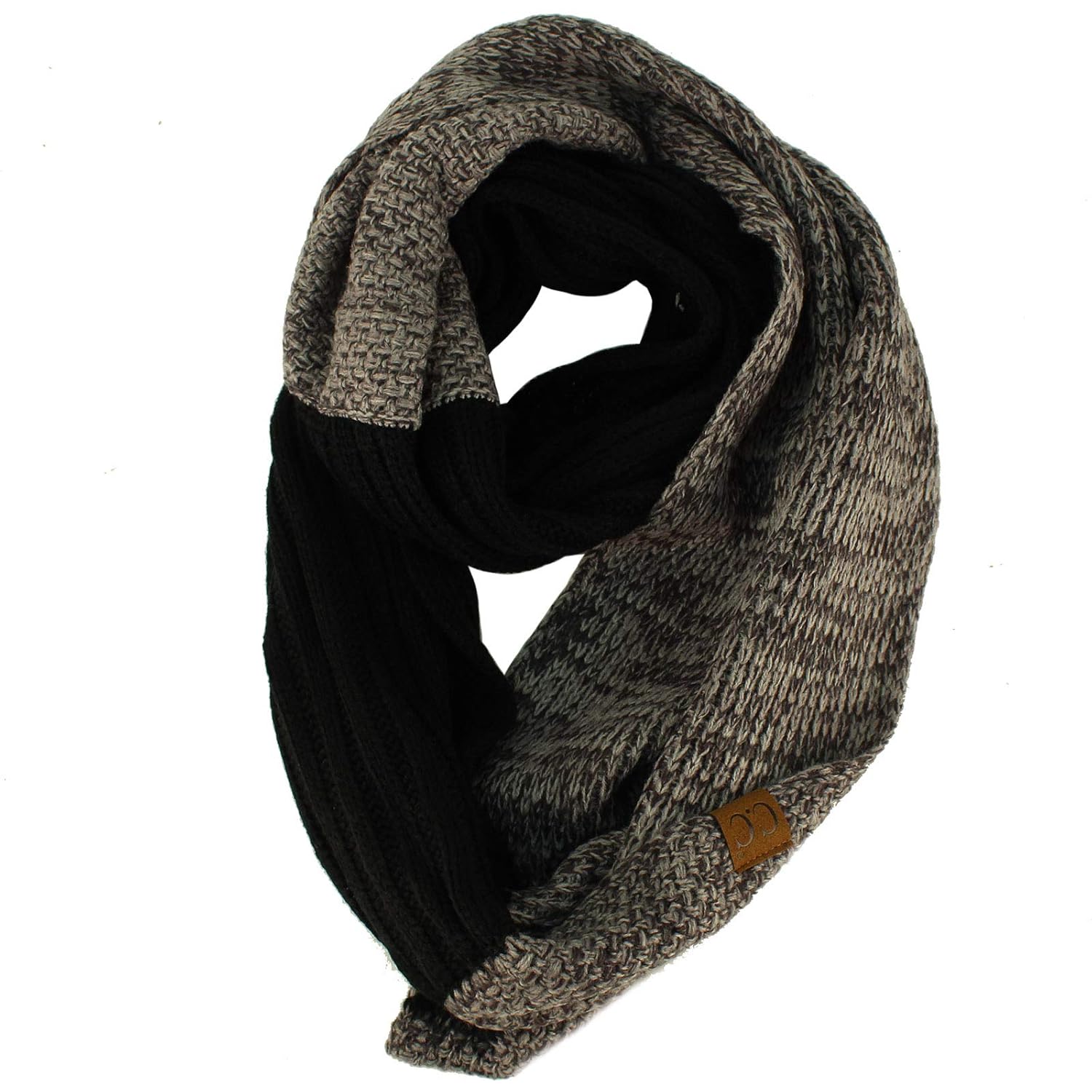 Cc Marled 2tone Soft Chunky Pullover Knit Long Infinity Hood Cc Marled 2tone Soft Chunky Pullover Knit Long Infinity Hood