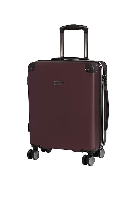 IT Luggage Conquer Polycarbonate Hardsided Suitcase|Expandable CabinTravel Bag|8 Wheel Trolley|16-2289-08|Dark Wine, 47 cms