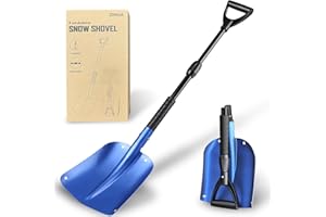 ZIHUA Folding Emergency Snow Shovel for Vehicle - 40" Snow Shovel with Comfortable D-Grip Handle for Car Trunk (Blue-New)