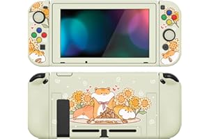 PlayVital ZealProtect Soft Protective Case for Nintendo Switch, Flexible Cover for Switch with Tempered Glass Screen Protecto