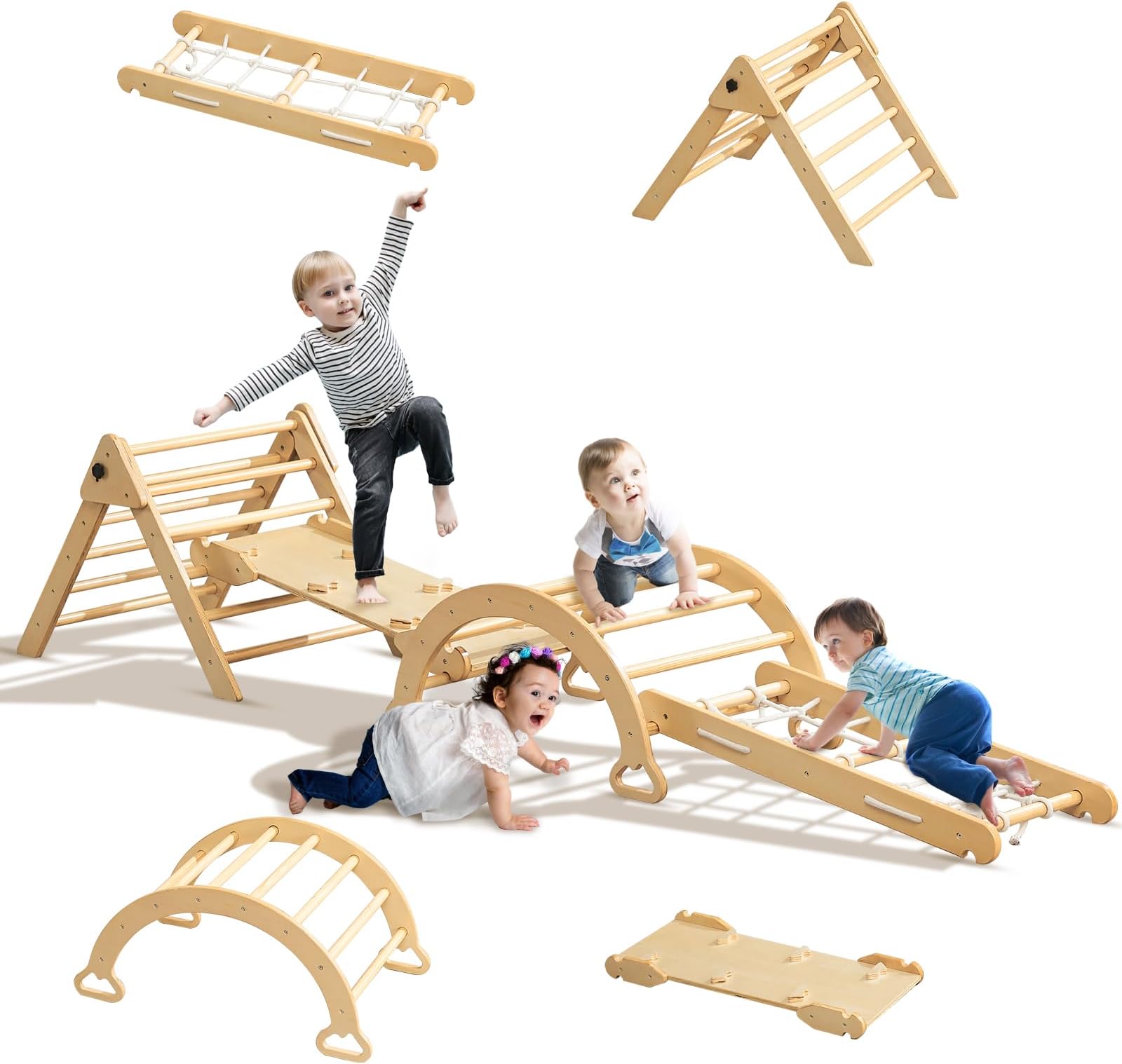 4in1 Montessori Climbing Frame: Pikler Triangle + Arch + Slide Board + U2013 The Oxygen Lifestyle