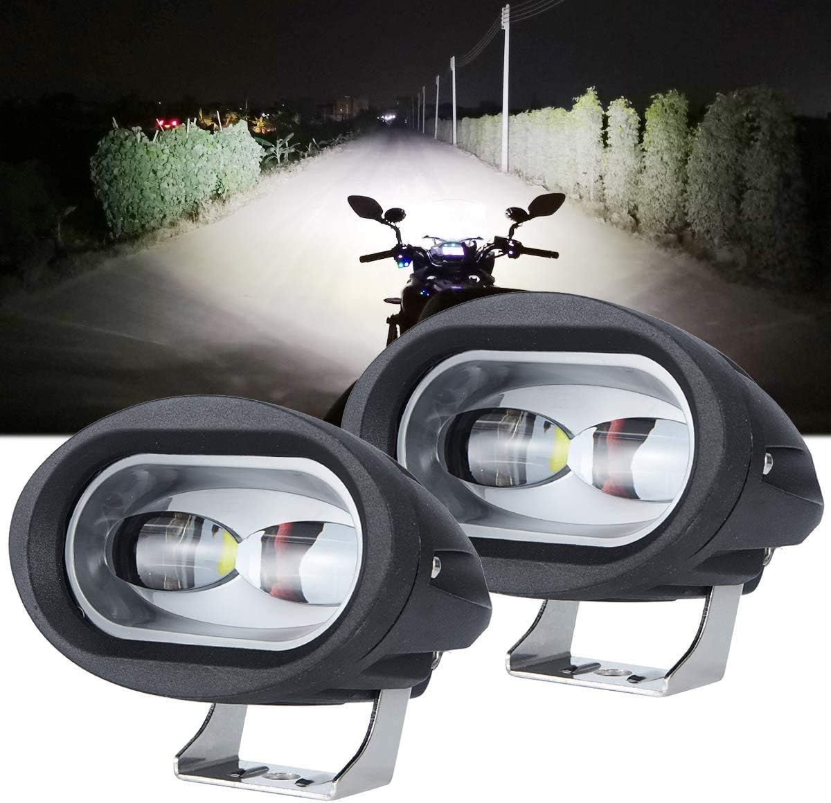 samman Spot White Pods 80W Led Light Bar 6D Upgrade Double Brightness Spot Beam Waterproof LED Driving Light Working Light Headlight for Motorcycle Off-Road Trucks SUV ATV UTV Boat 2PCS: Automotive