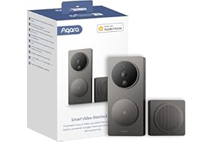 Aqara Video Doorbell G4 (Chime Included), 1080p FHD HomeKit Secure Video Doorbell Camera, Local Face Recognition and Automations, Wireless or Wired, Supports Apple Home, Alexa, Google, IFTTT, Gray
