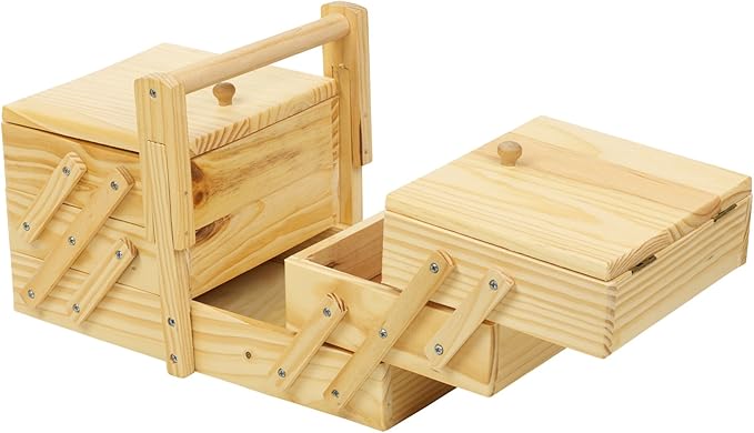 Caja de coser de madera voladizo: Amazon.es: Hogar