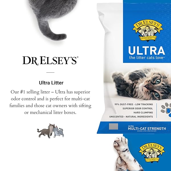 DR. ELSEY’S ULTRA UNSCENTED CLUMPING CLAY CAT LITTER 18 LB BAG