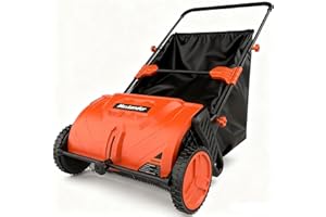 MAXLANDER Lawn Sweeper, 21-Inch Push Lawn Sweeper, Leaf Collector with Adjustable Height & 3.5 cu. ft. Large Collection Hopper, Ideal for Leaves, Grass Clippings & Debris