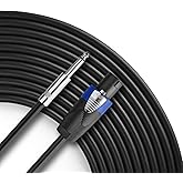 Yoico Pro 100 Feet 12AWG Patch Speaker Cords - 100ft Speakon to 1/4" Professional Speaker Cable 12 Gauge Wire - Heavy Duty 100' Speakon to 1/4 Inch Speaker Wire - Single