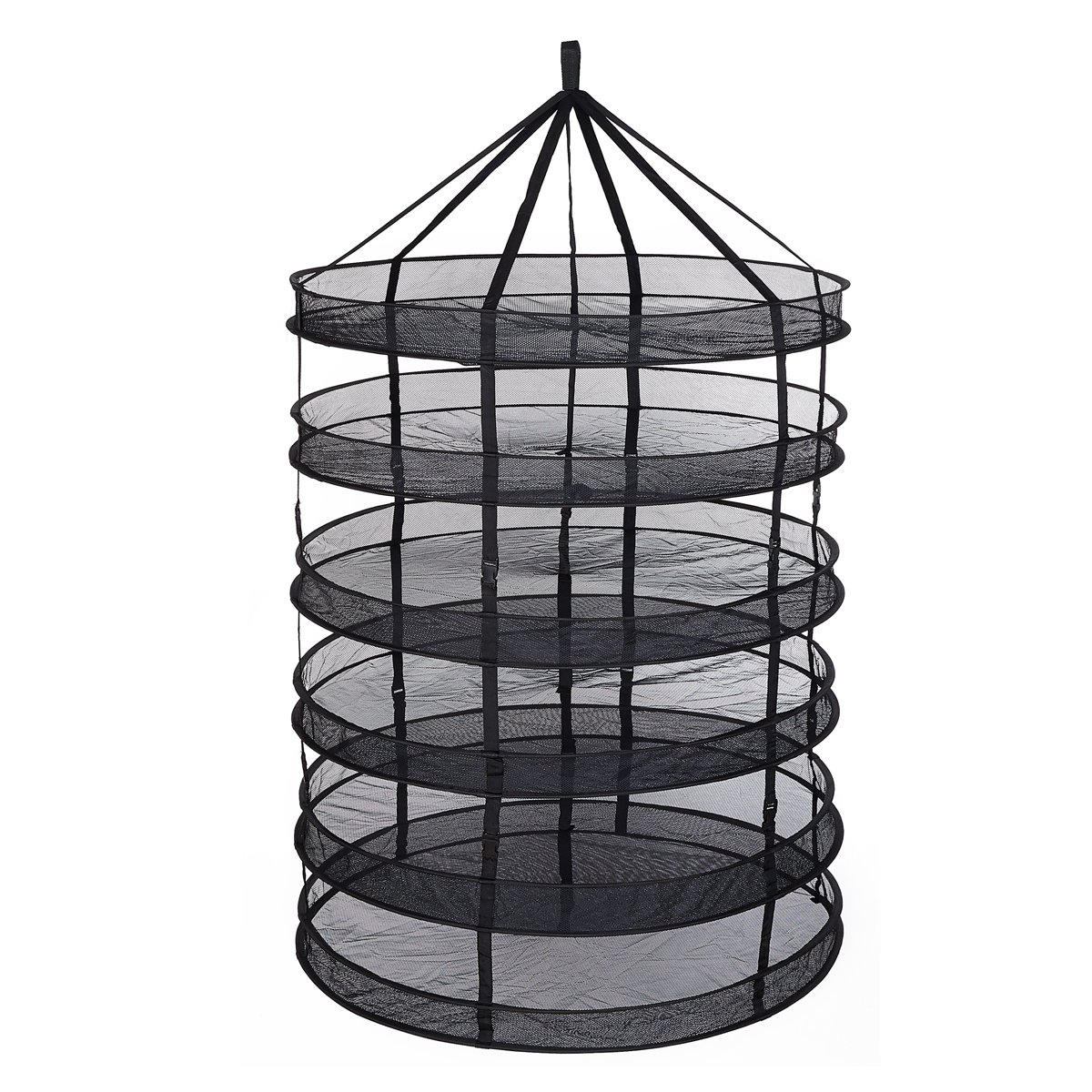 TopoGrow 6 Layer Black Mesh Hanging Herb Drying Rack Dry Net for