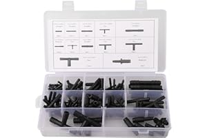 113-Piece Automotive Hose Connector Assortment Set with Straight Reducing and T-Shape Fittings for Cooling Fuel and Transmiss