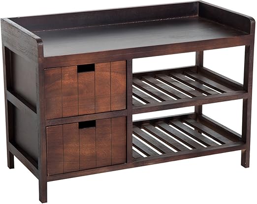 Amazon Com Hpw Dark Brown Wooden Hallway Entryway 3 In 1 Design