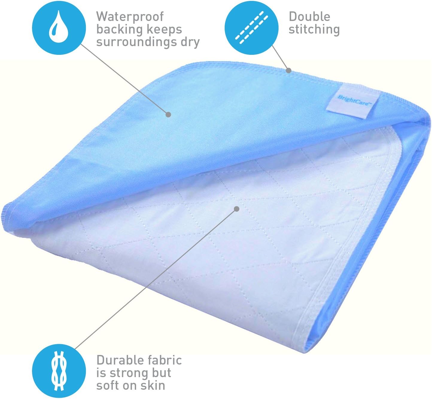 Soft Large Absorbent Waterproof Bed Pad with Tuckable Sides (36 x 60 Inch) - Washable 300x for XL Tuck in Underpad Incontinence Protection for Adult, Child, or Pet: Health & Personal Care