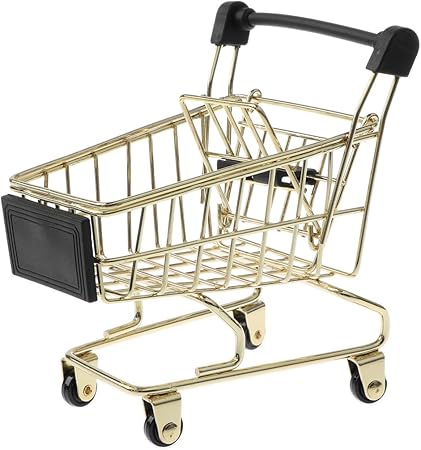 Amazon 2サイズ選択 ゴールド ミニショッピングカート 買い物かご ごっこ遊び 子ども ふり遊びおもちゃ 11 5 X 8 5 X 12 Cm お店屋さん おもちゃ