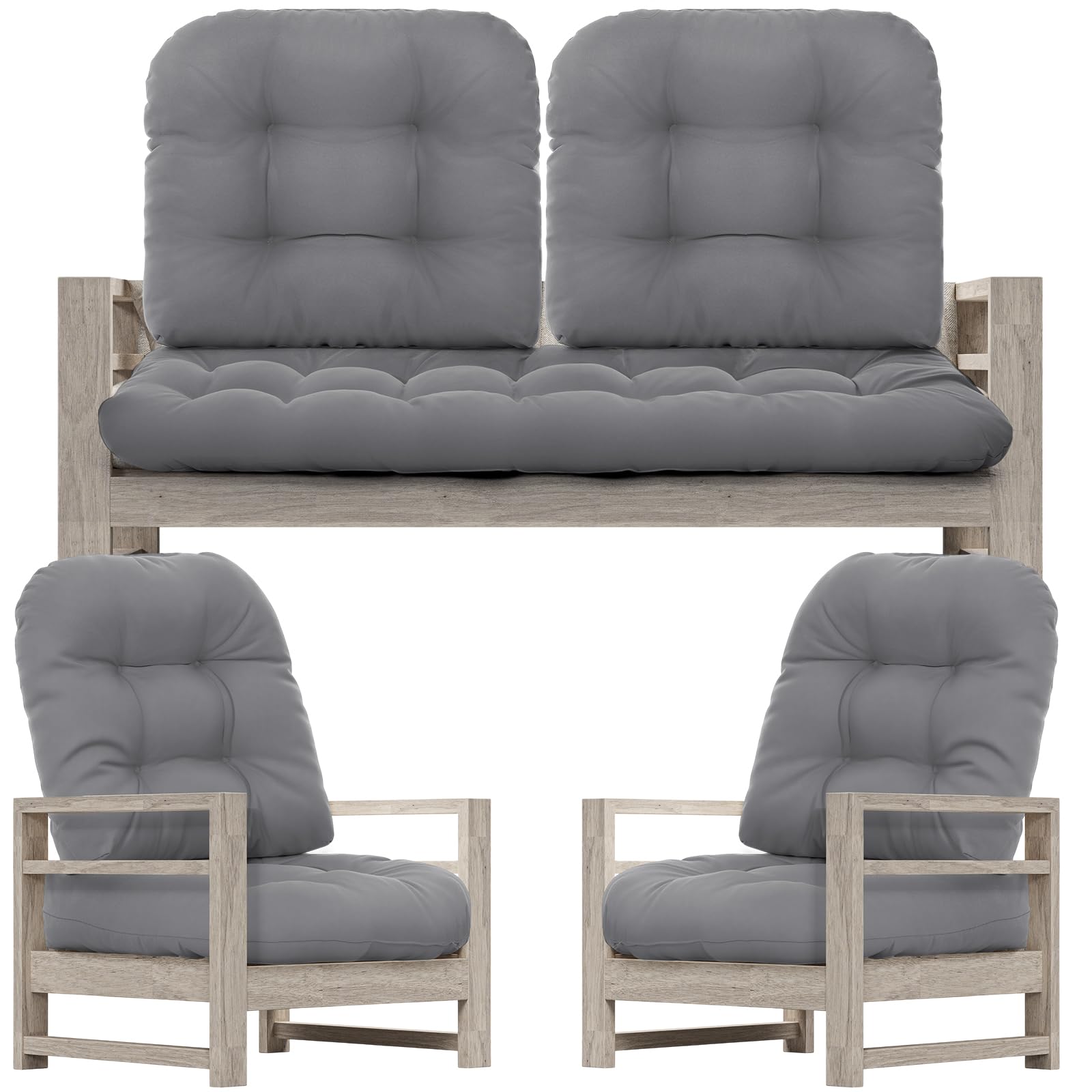 Photo 1 of ***CUSHION ONLY*** Wenqik Outdoor Wicker Chair Cushions ONLY Loveseat 44 x 19 in Weatherproof U Shaped Cushions for Wicker Patio Furniture Porch Swing Bench Seat Sofa Couch(Gray)