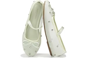 Project Cloud Ballet Flats Shoes for Women – Crystal-Embellished Mesh Ballet Flats Women Footwear – Non-Slip Mary Jane Shoes with Memory Foam – Casual Footwear for All-Day Comfort (Amity)