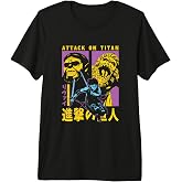Attack on Titan Season 4 Split Titan Faces Attack Pose Anime Premium Tri-blend T-Shirt