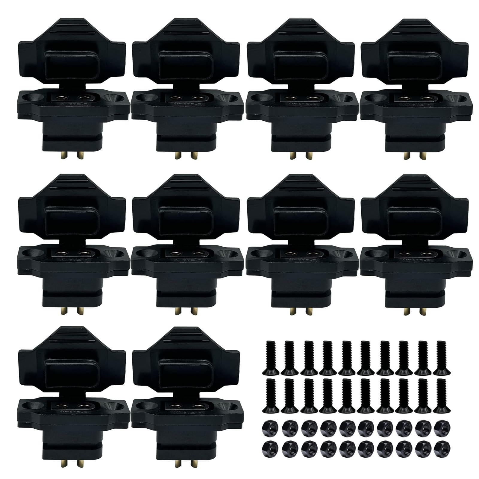 Photo 1 of 10pcs XT60E-F Female Plug XT60h XT60 Male Bullet Connector with PVC Protective Sleeve Dust Cap for RC Aircraft Drone Accessories (Black)