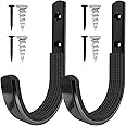 Gun Rack Wall Mount, Horizontal Gun Racks for Wall Metal Shotgun Hangers for Storing Rifles, Shotguns and Bows, Gun Mount Holder Hooks for Wall Storage (Black 1pair)
