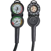 SEAC Sub Console 3 Pressure Depth Gauge and Compass, Red, One Size (0600012005000A)