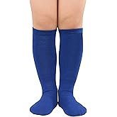 Zando Kids Soccer and Baseball Knee High Socks - Girls Cotton Long Seamless Socks for 3-12 Years