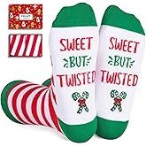 Zmart Candy Cane Socks - Candy Cane Stocking Stuffer Christmas Socks Gifts for Women Men