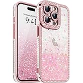 for iPhone 15 Pro Case Glitter, Bling Sparkle Heart Pattern Sequin Luxury Crystal Shiny Diamond Rhinestones Cover for Women Girls, Soft TPU Shockproof Protective Phone Case for iPhone 15 Pro, Pink