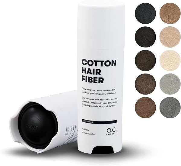 O.C. HAIRCARE Streuhaar zur Haarverdichtung - für Scheitel, kahle Stellen am Ober- und Hinterkopf - von führenden Salons empfohlen - 11 Farben - widerstandsfähige Streuhaare (Aschbraun)