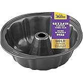 Wilton Gold Non-Stick 9.49 in Fluted Tube Cake Pan, Stainless Steel Bakeware, Made without PFAS, Packaging May Vary