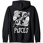 Pisces Zodiac Sign Astrology Horoscope Birthday Vintage Zip Hoodie