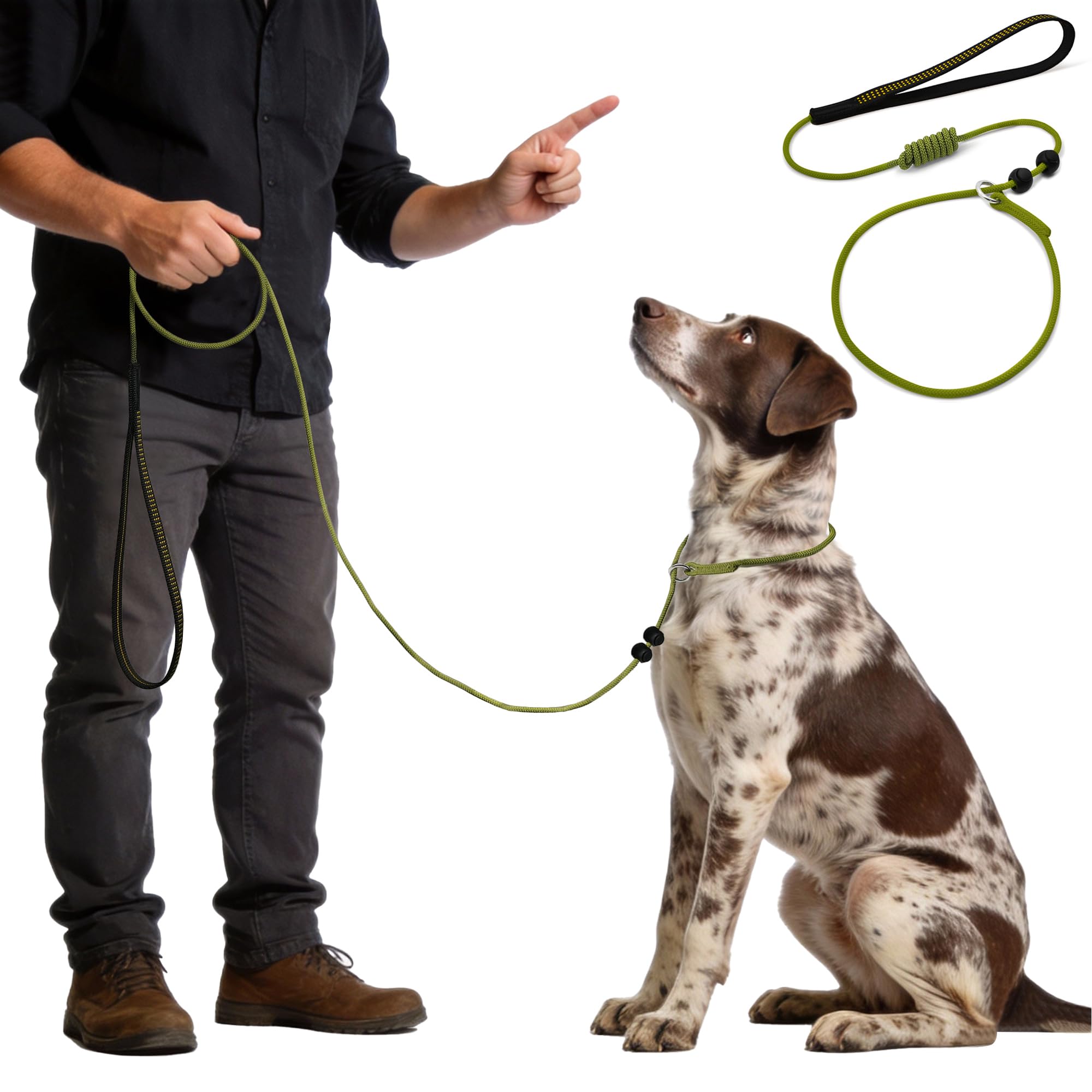 Photo 1 of ?BeauGo|Dog Leash Slip Lead|Dog Training Leash,Trainer Rope Designed for DogTraining and NGKC Competition,No Pull Dog Lead & Collar,Trainer Rope for Small Medium Large Dogs.Slip Leads for Dogs 6 FT