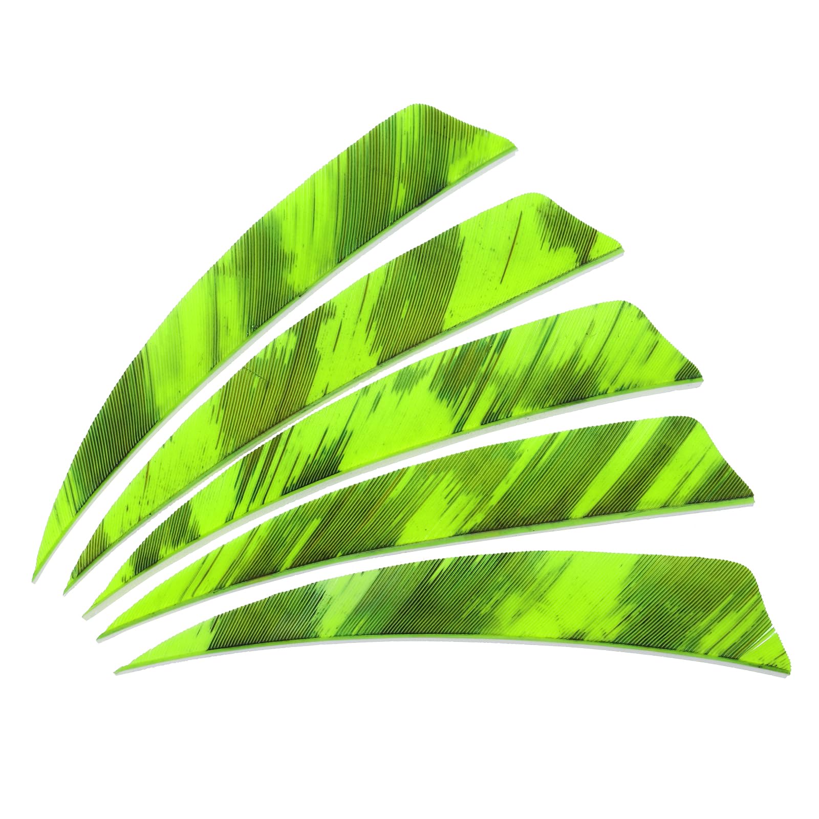 PATIKIL Shield Cut Vanes, 20 Pack 4 Inch Archery Arrow Fletch Turkey Feather Fletch Right Wing Fletching for DIY Target Shooting, Fluorescent Green