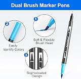 Halobios Dual Tip Brush Pens 24 Colors Art Markers for Drawing Calligraphy view 6