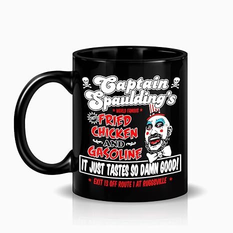Sayomen Captain Spaulding Fried Chicken And Gasoline T Shirt Mug 15oz Unique Coffee Mug Ceramic Coffee Mug Gift For Men Or Women Funny Mug Dad