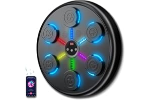 jiaao Music Boxing Machine, 2025 Upgrade Workout Machine for Adults Women Kids, Smart Bluetooth Boxing Music Trainer, with LED Wall Mounted Musical Punching Pad，with Premium Boxing Gloves