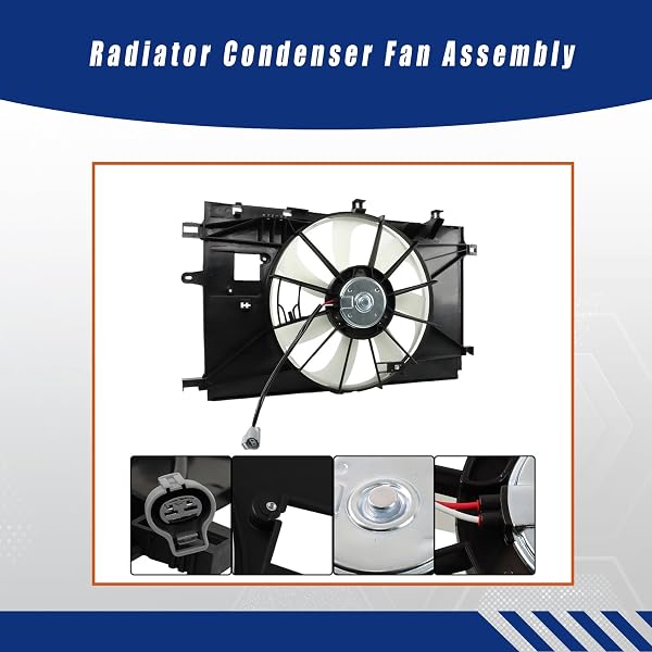 GXYWADY COOLING FAN RADIATOR CONDENSER FAN ASSEMBLY REPLACEMENT FOR TO3115199 1636337130 167110T200 REPLACEMENT FOR COROLLA 1.8L 2020-2022