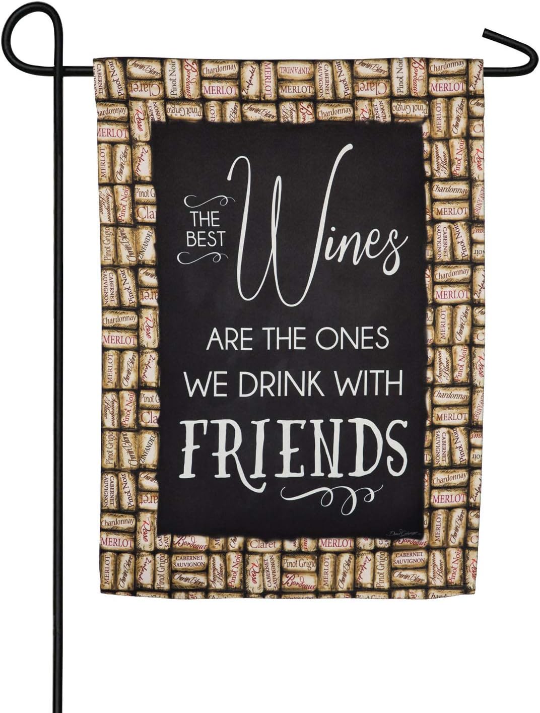 Wine with Friends Garden Suede Flag - 13 x 1 x 18 Inches