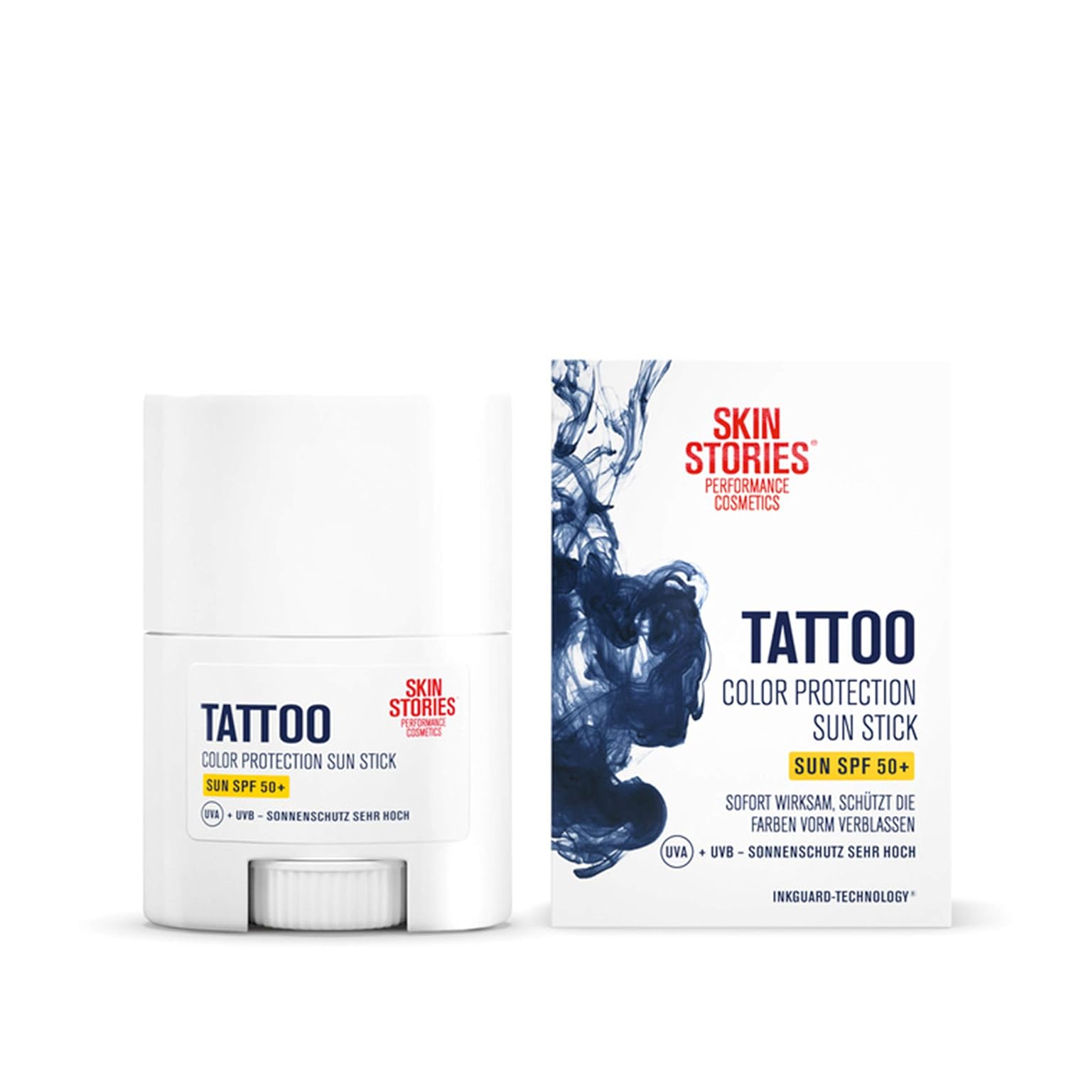 SKIN STORIES Color Protection Sun Stick (1 x 15 ml), Sonnenschutz mit SPF 50+ zur Tattoo Pflege, Sonnencreme schützt Tattoos vor dem Verblassen