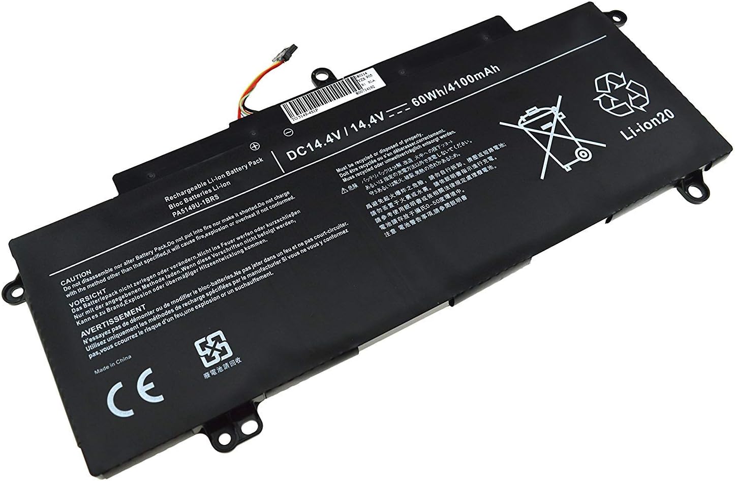 PA5149U-1BRS 4INP7/60/80 (02)1588-5898 Laptop Battery Replacement for Toshiba Tecra Z40-A Z40-B Z40-C Z40-A-10X Z40-A-16Q Z40-C-11P Z40T-A1410 Z50 Z50-A-0DU Z50-A-07Q Z50-A Z50-A-11H(14.4V 60Wh) - Image 3